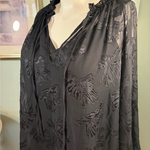 218. H&M Black Sheer Floral Dress with a long cami - Picture 2 of 6